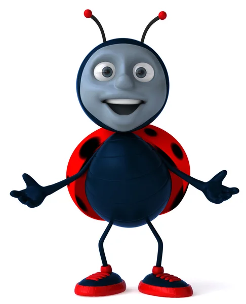 Ladybug with a blank sign — Stock Photo, Image