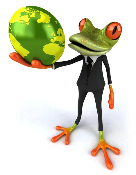 Frog with the world — Stock Photo, Image