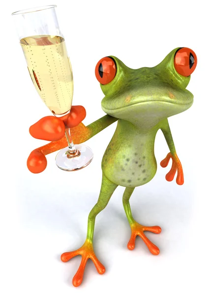 Жаби і шампанське — стокове фото