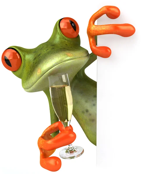 stock image Frog and champagne