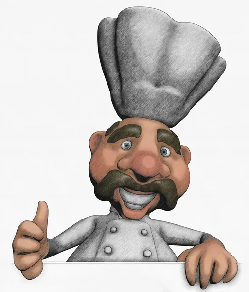 Chef-kok illustratie — Stockfoto