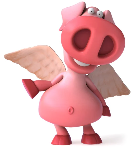 Divertido cerdo volador — Foto de Stock