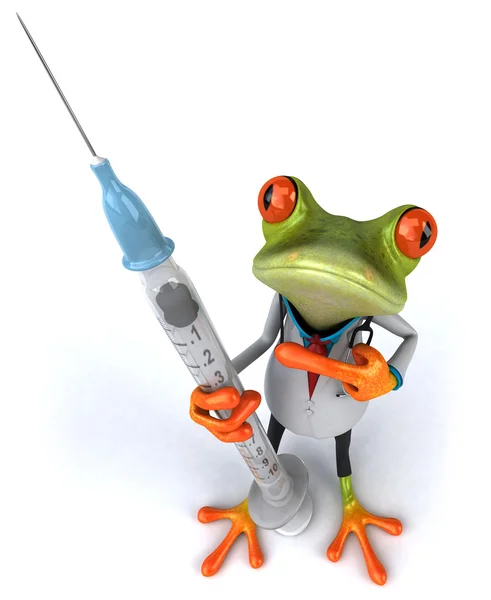 注射器的青蛙 — 图库照片