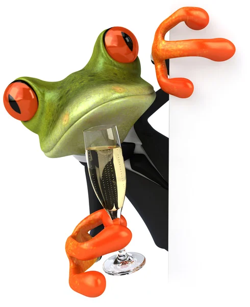 stock image Business Frog and champagne