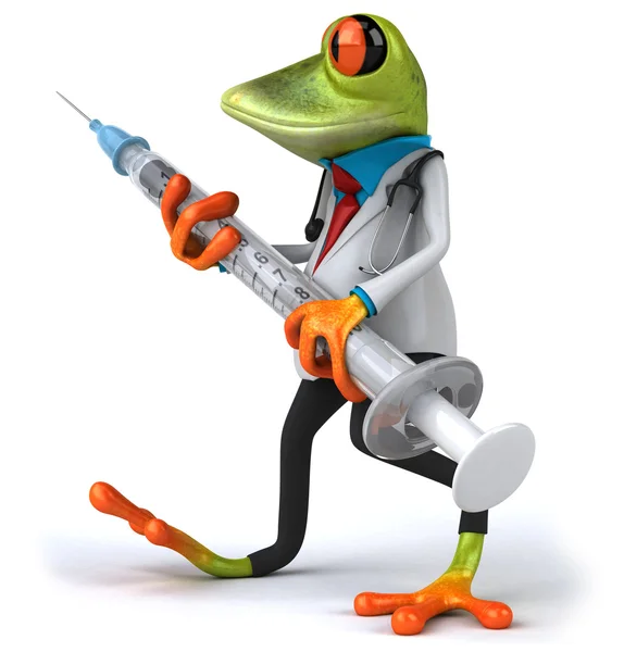 注射器的青蛙 — 图库照片
