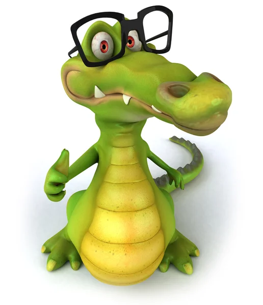 Krokodýl s brýlemi — Stock fotografie