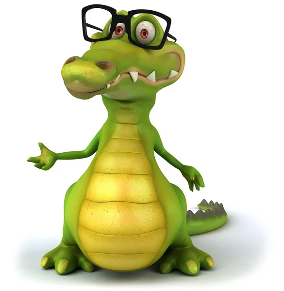 Crocodile with glasses — Stock Photo, Image