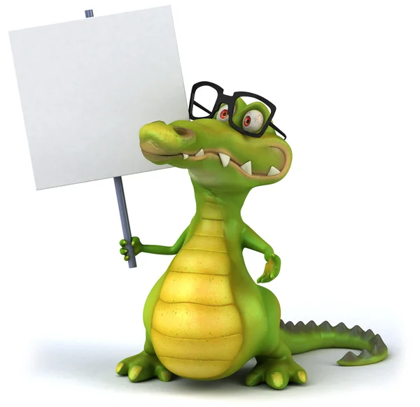 Крокодил в окулярах — стокове фото