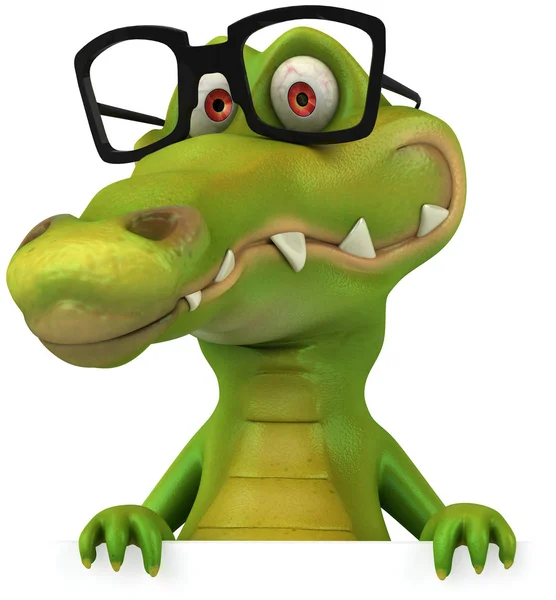 Krokodil med glasögon — Stockfoto