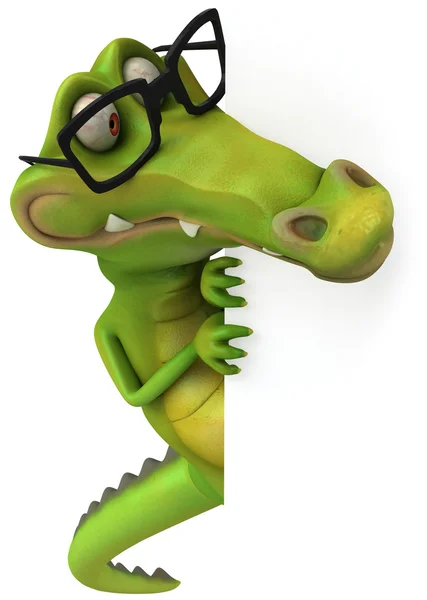 戴着眼镜的鳄鱼 — 图库照片