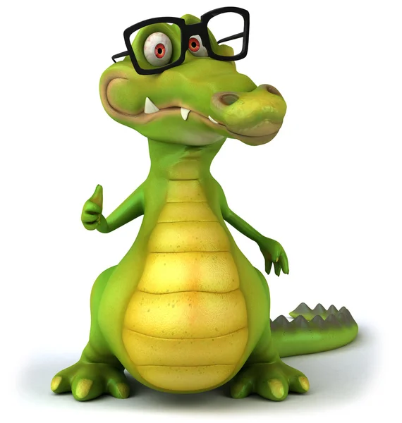 Krokodil med glasögon — Stockfoto