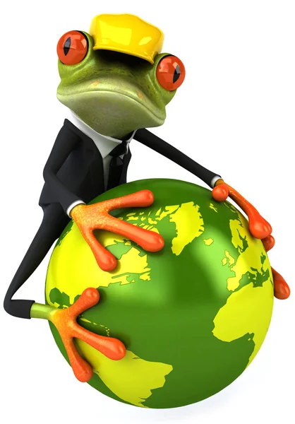 Frog with the world — Stock Photo, Image