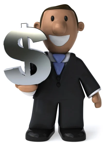 Businessman with a dollar — Stock Photo, Image