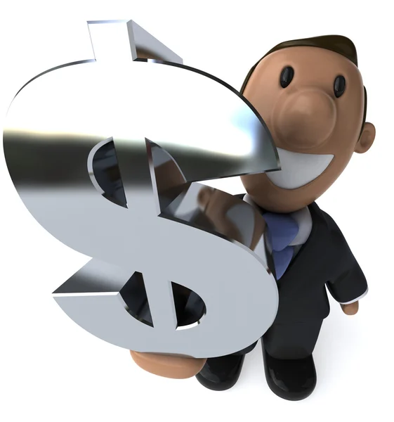 Businessman with a dollar — Stock Photo, Image