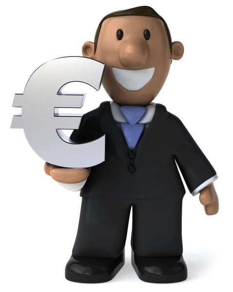 Uomo d'affari con un euro — Foto Stock