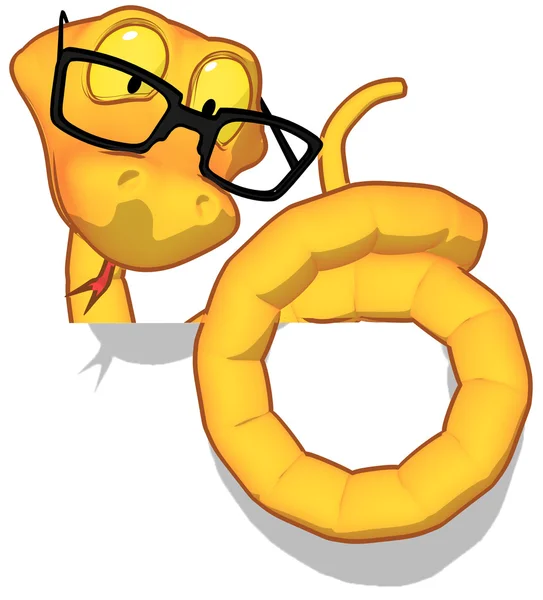 Serpent amusant avec des lunettes — Photo