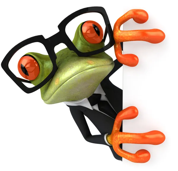 Лягушка и очки — стоковое фото