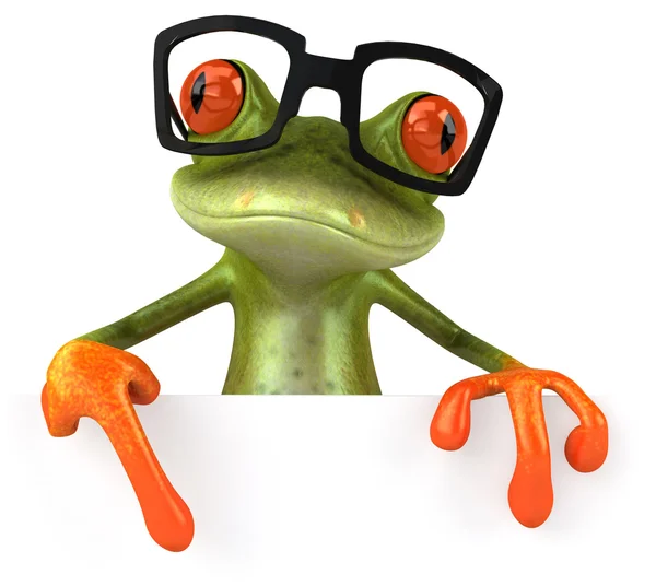 Frog & glasses — Stock Photo, Image