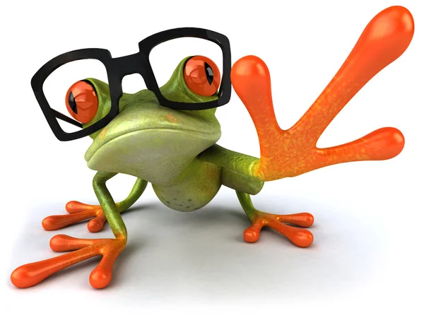 Frog & glasses — Stock Photo, Image