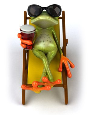 Frog with glasses clipart