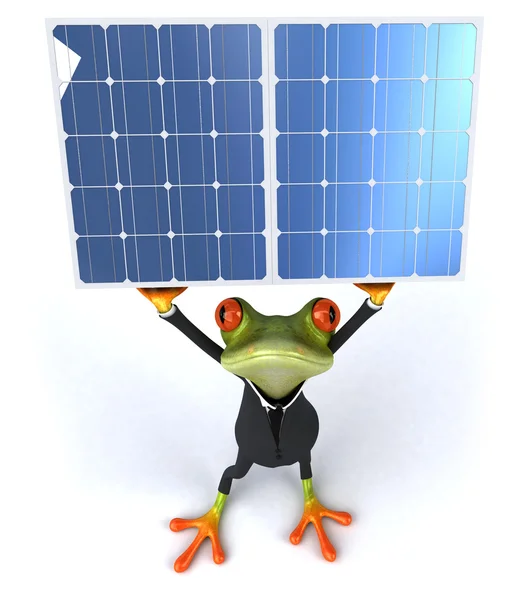 Rana con paneles solares — Foto de Stock