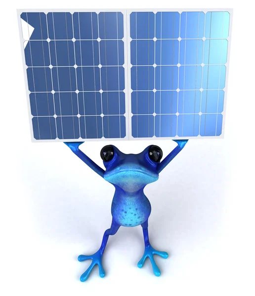 Frog with solar panels — Stock Photo, Image