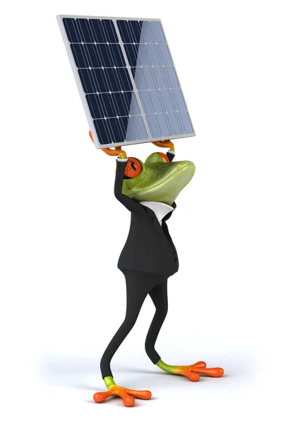 Frosch mit Solarzellen — Stockfoto