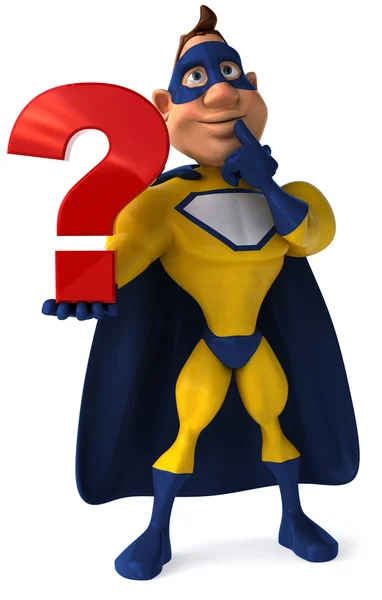 Superhero ze znakiem zapytania — Zdjęcie stockowe