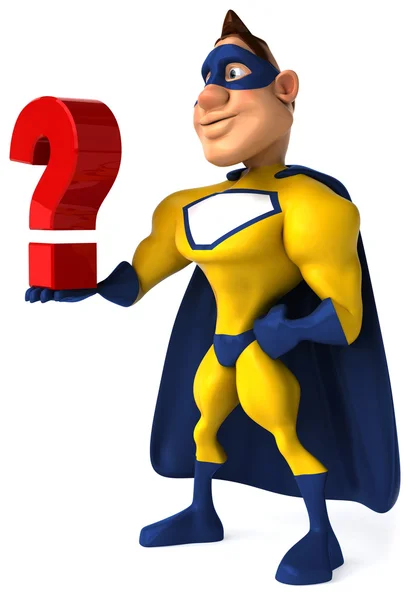 A superhero with a question mark — Stock Photo, Image