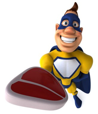 Superhero with meat clipart