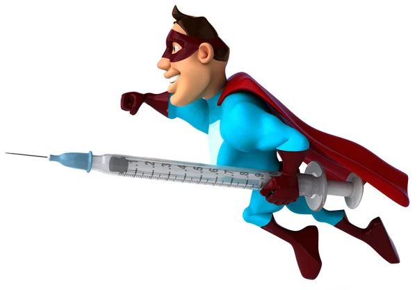 Superheld met een spuit — Stockfoto