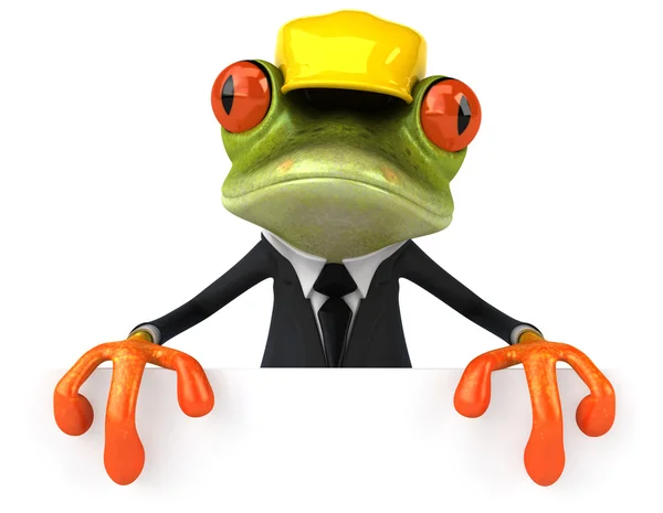 Frog with a blank sign — Stock Photo, Image