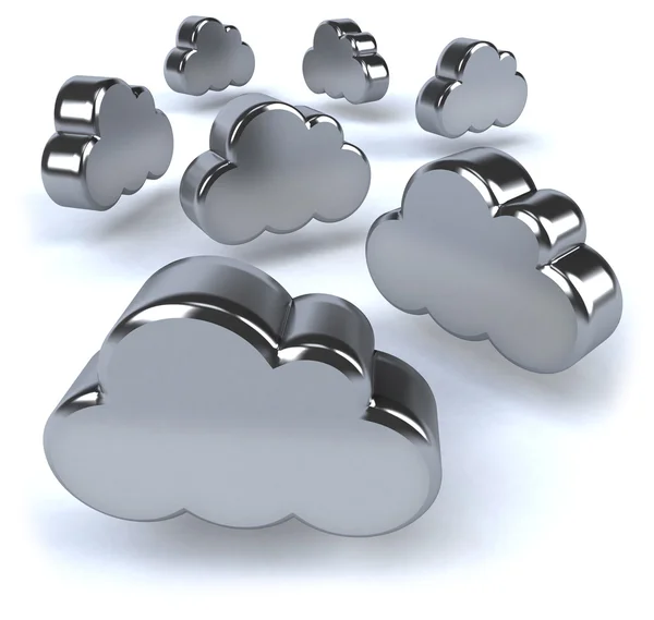 Σύννεφο υπολογιστών έννοια, 3d απεικόνιση που δημιουργείται — Φωτογραφία Αρχείου