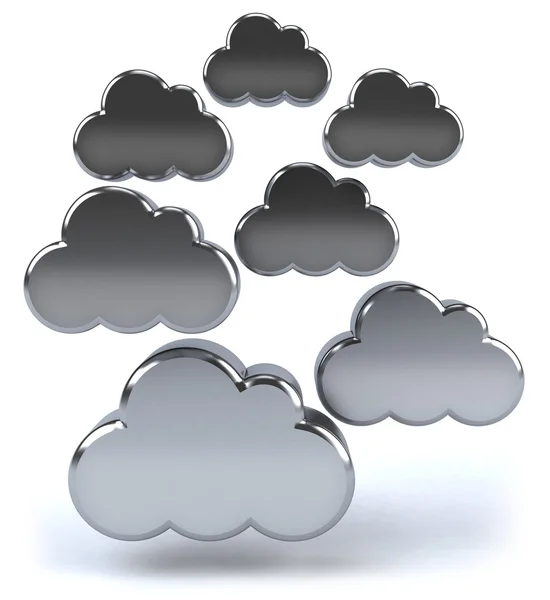 Concetto di cloud computing, illustrazione generata 3d — Foto Stock
