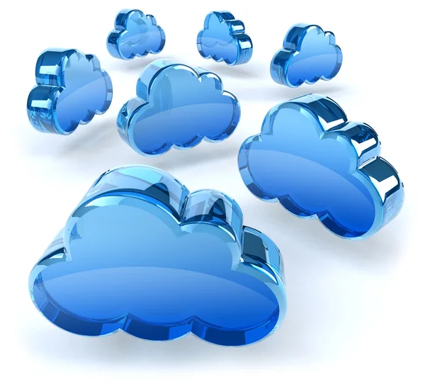 Cloud computing concept, 3d generated illustration — Stockfoto