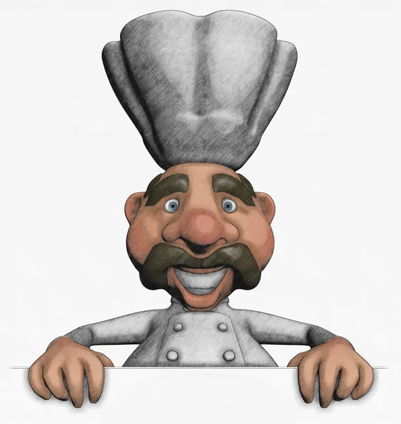 Chef-kok illustratie — Stockfoto