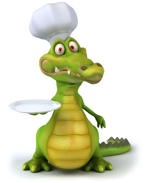 鳄鱼厨师 3d — 图库照片