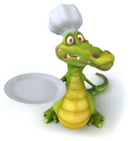 Crocodile chef 3d — Stock Photo, Image