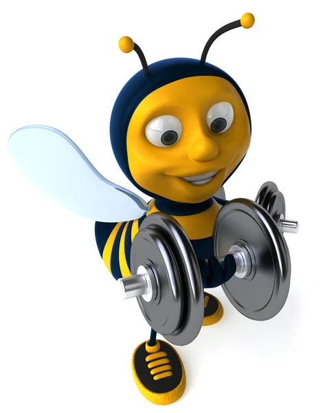 蜜蜂与哑铃 3d — 图库照片