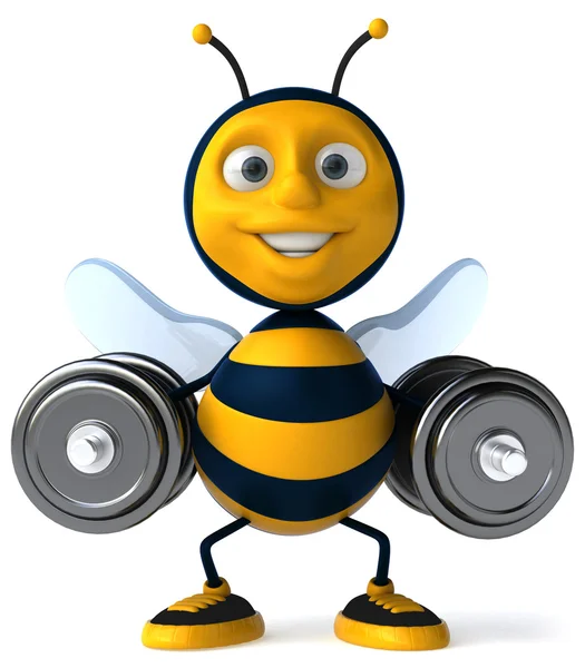 Biene mit Hanteln 3d — Stockfoto