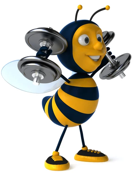Bee med hantlar 3d — Stockfoto