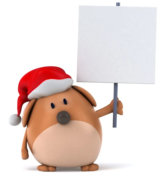 Noel köpek plaka ile 3d — Stok fotoğraf