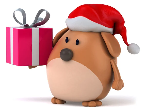 Boże Narodzenie pies z obecnych 3d — Zdjęcie stockowe