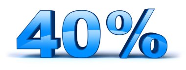 Blue forty percent, isolated clipart