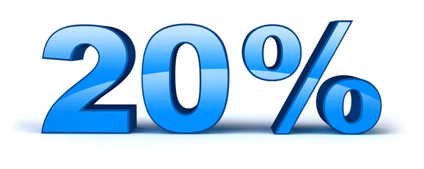 Blauwe twintig procent, geïsoleerd — Stockfoto
