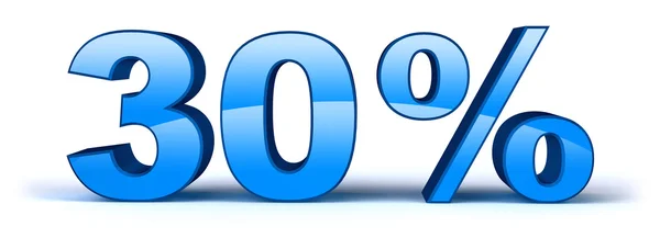 Blauwe dertig procent, geïsoleerd — Stockfoto