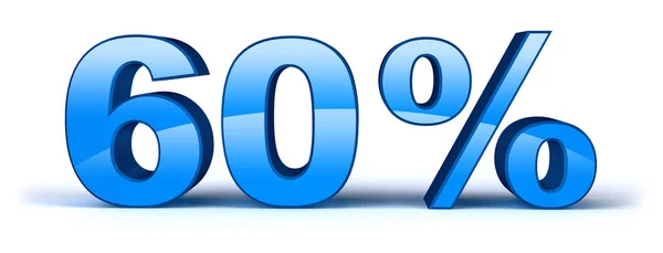 Blauwe zestig procent, geïsoleerd — Stockfoto