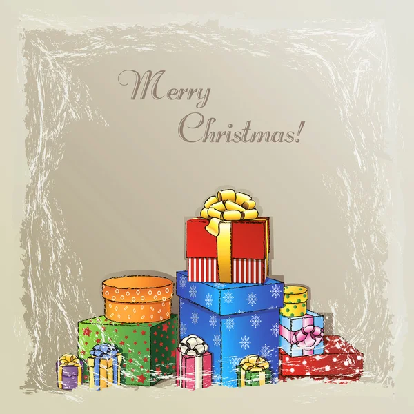 Weihnachten Hintergrund mit Geschenken lizenzfreie Stockillustrationen