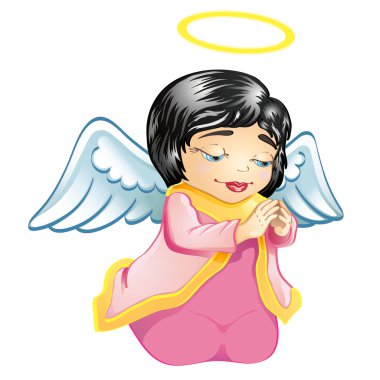 Little angel in pink isolated clipart