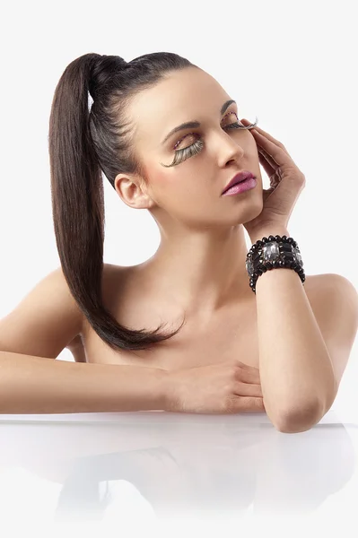 Krása brok žen s kreativní make-up — Stock fotografie